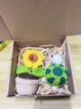 Handmade crochet sunflower turtle potted plant gift set cute knit toy home decor box - Turtle and Sunflower Gift Boxes
