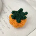 Handgestrickter Woll-Kaki-Haarspangen-Zubehör süßer DIY-Frucht-Haarclip-Anhänger für den Alltag - Kürbis