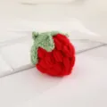 Handmade crochet strawberry hair clip accessory DIY craft pendant cute fruit hair decor - Strawberry 2