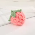 Handmade crochet strawberry accessory, cute pink knitted fruit charm for DIY hair clips crafts. - Strawberry 3