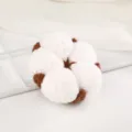 Handmade crochet cotton boll pendant charm DIY hair clip accessory cute knitted craft supply item - Cotton