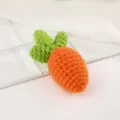 Handmade crochet wool carrot hairpin accessory and cute fruit pendant for DIY hair crafts. - Carrot