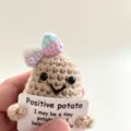 Handmade crochet potato doll pendant cute positive potato bag charm accessory variant - Colorful Bow Potato