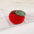 Handmade crochet apple charm diy wool knit fruit hair clip accessory craft decor cute gift - Apple