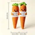 Handmade crochet carrot plush doll cute desktop decoration knitted toy with inspiring card - 2 Large Carrots (P Brand + J Brand)