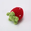 Handgefertigte Häkel Erdbeere Wolle Anhänger DIY Zubehör süße gestrickte Taschen Deko - Gepunktete Erdbeere