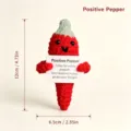 Handmade crochet positive pepper doll toy pendant bag charm cute motivational gift accessory - Chili