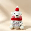 Handmade Crochet Polar Bear Doll Christmas Santa Toy White Red Festive Gift Variant - Christmas Bear