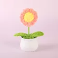 Handmade crochet potted flower knit botanical desktop decor gift for home and office. - Positive Potted Plant - Pink Daisy