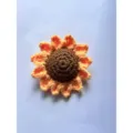 Handgemachte gehakelte Sonnenblumenblute gestrickte DIY Zubehor fur Blumenstrauss - Sonnenblume (Dunkel) / 8cm