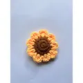 Handgemachte Häkel Sonnenblumenkopf, Strickwolle Blumen Zubehör für DIY Basteln. - Sonnenblume / 6cm