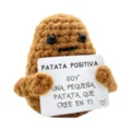 Süße gehäkelte positive Kartoffel mit Schild, perfektes emotionales Unterstützungsgeschenk. - Spanisch Braune Kartoffel