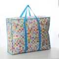 Grande borsa di stoccaggio impermeabile per vestiti, organizzatore a quadri multicolore resistente. - 70*55*25cm / Quadri colorati blu cielo