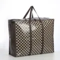 Dettaglio borsa portaoggetti impermeabile, grande design per vestiti e imballaggio di trasloco. - 70*55*25cm / Quadri a blocchi magici marroni