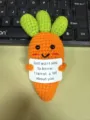 Crochet carrot plush toy cute car hanging ornament positive energy handmade knitted doll gift. - Blushing Carrot