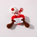Handmade crochet heart plush keychain cute knitted doll pendant with cute card and flower decor. - Heart Colorful Keychain