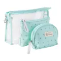 Set di borse cosmetiche trasparenti da donna menta ancora viaggio trucco impermeabile - Verde