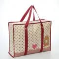 Bolsa de almacenamiento impermeable de tela no tejida grande con bonito dibujo animado. - Chica con corazón sobre blanco * 53*40*16cm