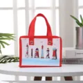 Piccola borsa non tessuta portatile con stampa di faro carino per cosmetici e trucco. - Faro colorato