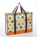 Gran bolsa de almacenamiento no tejida engrosada, bolso de viaje impermeable con lunares coloridos. - Lunares de colores blanco roto * 53*40*16cm