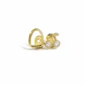 Gold hip hop grillz tooth cap with crystal cherry design, trendy fashion dental jewelry for party. - Gold
