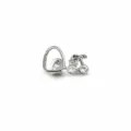 Silver cherry design grillz detail, sparkling crystal stones, unique hip hop tooth jewelry accessory. - Silver