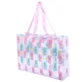 Sac cabas transparent en PVC avec motif ananas et tasses, sac de plage étanche pour voyage femmes - Ananas