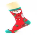 Christmas cotton socks detail view featuring classic Santa Claus and snowman patterns. - EU 40-43 / Red Santa Claus