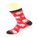 Christmas socks for women, cute sloth and snowflake pattern, mid-tube cotton winter socks. - EU 40-43 / Red Snowman
