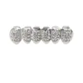 Silver hip hop teeth grills for men women, stylish metal tooth cap party accessory. - K Gold / Silver Lower Tooth