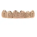 Rose Gold Hip Hop Grillz Teeth Grill Top Bottom Grillz Fashion Party Teeth Jewelry Accessory - K Gold / Rose Gold Top Grillz