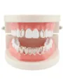 Gold grillz hip hop teeth caps 18k plated copper vampire fangs grill set for men and women - Hollow-Out Rose Gold Set