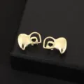 Gold tooth grills hip hop grillz hollow fangs stylish dental accessories for daily street wear - Gold Set