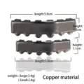 Rectangular smooth hip hop grillz teeth copper material set detail view for Halloween party props. - Black Set
