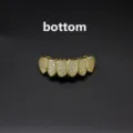Gold hip hop grillz lower teeth iced out micro pave cubic zirconia grillz jewelry for men - Gold Bottom