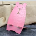 Rosa Holz süßer Cartoon Tier Handy Ständer Desktop Tablet Halter dekorative Holzhalterung - Rot