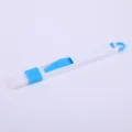 White and blue window groove cleaning brush, compact tool for keyboard and door gaps. - Blue