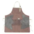 Grembiule da cucina a righe giapponese con asciugamani assorbenti, tasche e spalline regolabili. - Verde