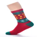 Christmas mid-tube socks for women with cute elk and snowflake knit patterns red green. - EU 40-43 / Star