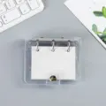 Mini Cuaderno de Anillas Transparente de PVC con Recambio de Hojas Cuadriculadas Variante - Plateado