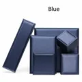 Scatole portagioie premium in pelle spazzolata blu scuro per anelli e collane - Borsa Totani Coordinata - Piccola / Blu