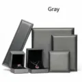 Elegante set di portagioie in pelle PU spazzolata grigia con fodera in velluto nero - Borsa Totani Coordinata - Piccola / Grigio