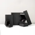 Luxury black brushed PU leather jewelry gift box set for rings and necklaces displays - Matching Tote Bag - Small / Black
