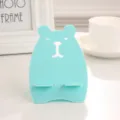 Cute Bear Phone Stand Light Blue PP Plastic Desktop Lazy Holder Stable Mobile Phone Bracket - Green Bear