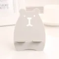 Cute bear phone holder, PP plastic desktop stand, foldable lazy bracket for mobile desk. - Bear Light Grey
