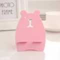 Cute pink bear desktop mobile phone stand lazy holder plastic bracket for desk office home - Bear Pink