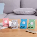 Wooden cartoon bear phone stand desktop holder cute phone bracket multi-color creative gift. - Cartoon Bear