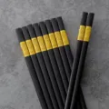 Schwarze goldene Legierungs Stäbchen Variante, hochwertige chinesische rutschfeste Essbesteck Set. - Wie du wünschst / 27cm / Gold