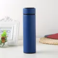 Bottiglia termica in acciaio inossidabile blu, tazza thermos sottovuoto a doppia parete. - Blu