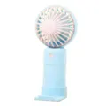 Mini ventilatore portatile USB ricaricabile simpatico da tavolo blocco colore design - bianco e blu